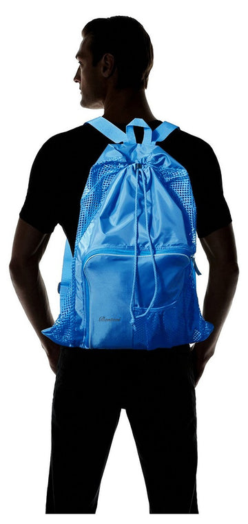 Mesh Beach Bags, Equipment Drawstring With Shoulder Straps For Swimming.